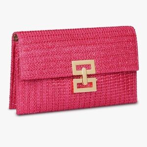 Elegant Pink Clutch with Gold Accent